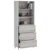 vidaXL Buffet haut Sonoma gris 69,5x34x180 cm Bois d'ingénierie