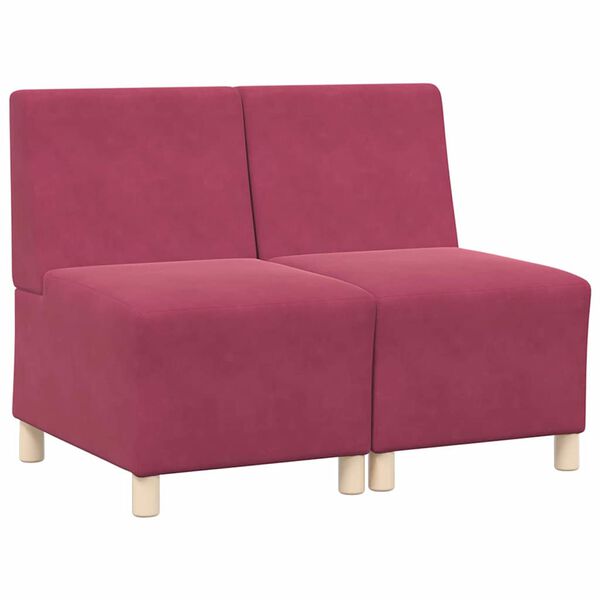 vidaXL Unit&eacute; de Sofa Modulaire Sans Accoudoirs 2 pcs Bordeaux