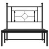 vidaXL Cadre de lit m&eacute;tal sans matelas avec t&ecirc;te de lit noir 100x190cm