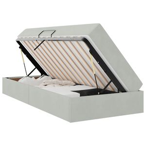 vidaXL Lit avec rangement et matelas Gris clair 90 x 190 cm Velours