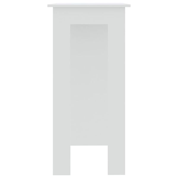 vidaXL Table de bar et étagère Blanc 102x50x103,5 cm Bois d'ingénierie
