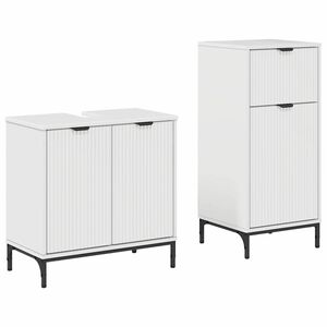 vidaXL Ensemble de mobilier de salle de bain 2 pc Blanc brillant