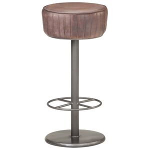 vidaXL Tabouret de bar Marron Cuir v&eacute;ritable
