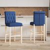 vidaXL Chaises de bar lot de 2 bois massif d'h&eacute;v&eacute;a et tissu