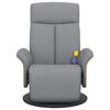 vidaXL Fauteuil inclinable de massage et repose-pieds gris clair tissu