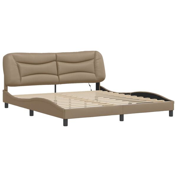 vidaXL Cadre de lit avec LED sans matelas Hvar cappuccino 180x200 cm