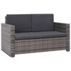 vidaXL Salon de jardin 2 pcs avec coussins Résine tressée Gris