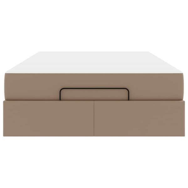 vidaXL Cadre de lit avec matelas avec matelas 2 pcs Tan PVC