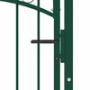 vidaXL Portail de cl&ocirc;ture avec dessus arqu&eacute; Acier 102x136 cm Vert