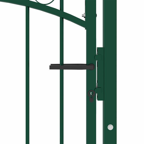 vidaXL Portail de cl&ocirc;ture avec dessus arqu&eacute; Acier 102x136 cm Vert
