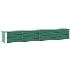 vidaXL Lit sur&eacute;lev&eacute; de jardin Acier galvanis&eacute; 320x40x45 cm Vert