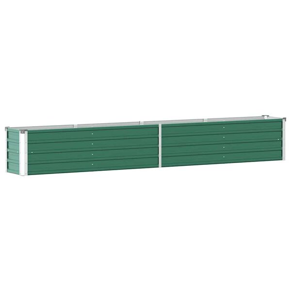 vidaXL Lit sur&eacute;lev&eacute; de jardin Acier galvanis&eacute; 320x40x45 cm Vert