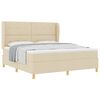 vidaXL Lit &agrave; ressorts avec matelas Cr&egrave;me 200 x 180 cm tissu