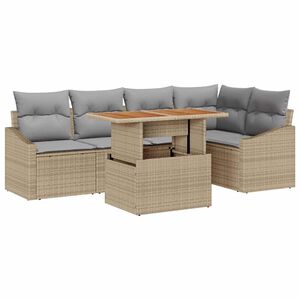 vidaXL Ensemble de salle &agrave; manger pour jardin 6 pcs Beige et gris