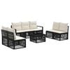 vidaXL Ensemble de canap&eacute; de jardin 8 pcs Noir polyrotin