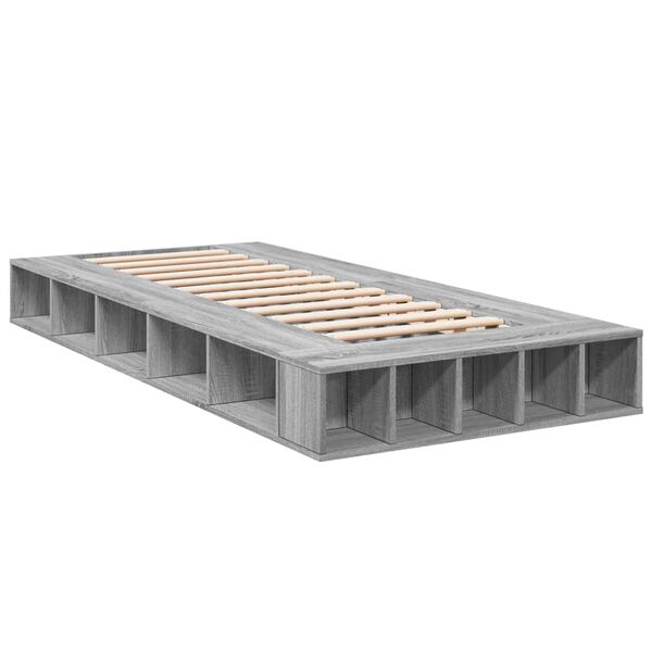vidaXL Cadre de lit sans matelas sonoma gris 90x190 cm
