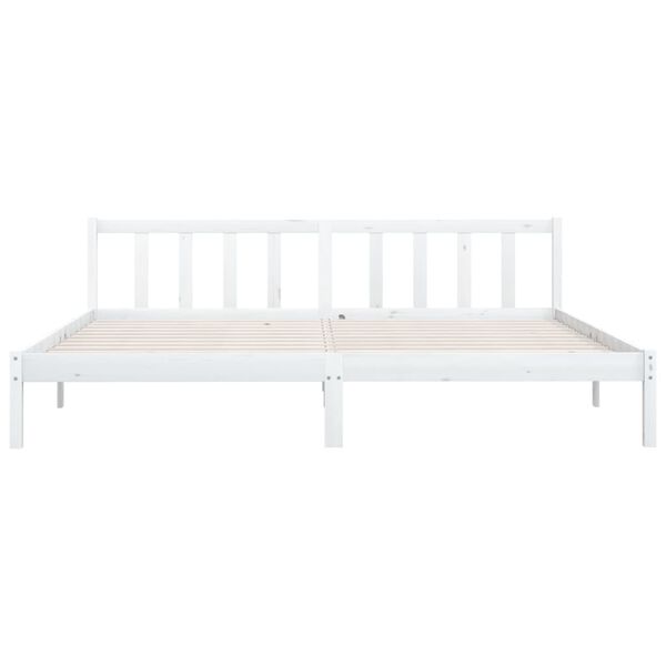 vidaXL Cadre de lit sans matelas blanc bois massif