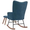vidaXL Chaise &agrave; bascule avec tabouret en velours bleu