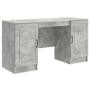 vidaXL Bureau Gris b&eacute;ton 142,5 x 50 x 75 cm Bois d'ing&eacute;nierie