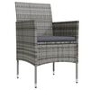 vidaXL Ensemble &agrave; manger de jardin et coussins 9pcs Gris/noir