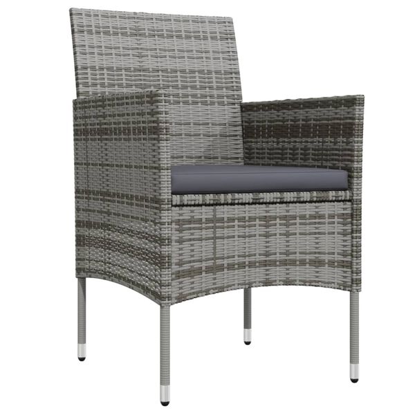 vidaXL Ensemble &agrave; manger de jardin et coussins 9pcs Gris/noir