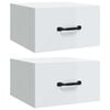 vidaXL Tables de chevet murales 2 pcs Blanc brillant 35x35x20 cm