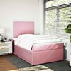 vidaXL Sommier &agrave; lattes de lit avec matelas rose 120x190 cm velours