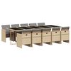 vidaXL Ensemble &agrave; manger de jardin et coussins 11 pcs m&eacute;lange beige