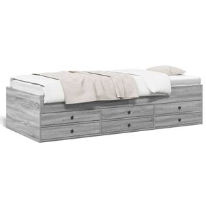 vidaXL Lit de jour avec tiroirs sans matelas sonoma gris 100x200 cm