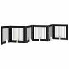 vidaXL Porte de chien pliable avec supports 6 pcs Ch&ecirc;ne noir 482 cm