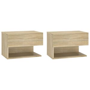 vidaXL Tables de chevet murales 2 pcs Ch&ecirc;ne sonoma