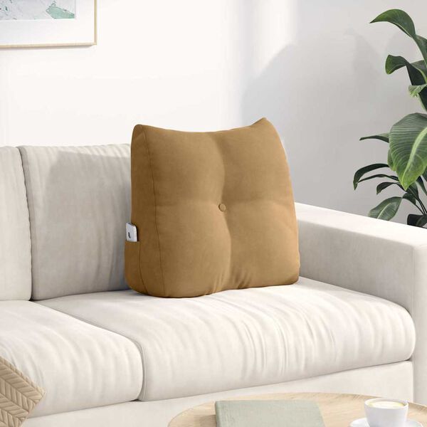 vidaXL Coussin de Dos Marron 45 x 24 x 50 cm Velours