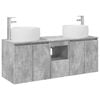 vidaXL Ensemble d'armoire de salle de bain 3 pc Gris b&eacute;ton