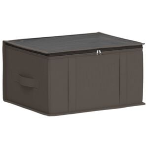 vidaXL Bo&icirc;te de rangement avec fen&ecirc;tre transparente Gris Tissu intiss&eacute;