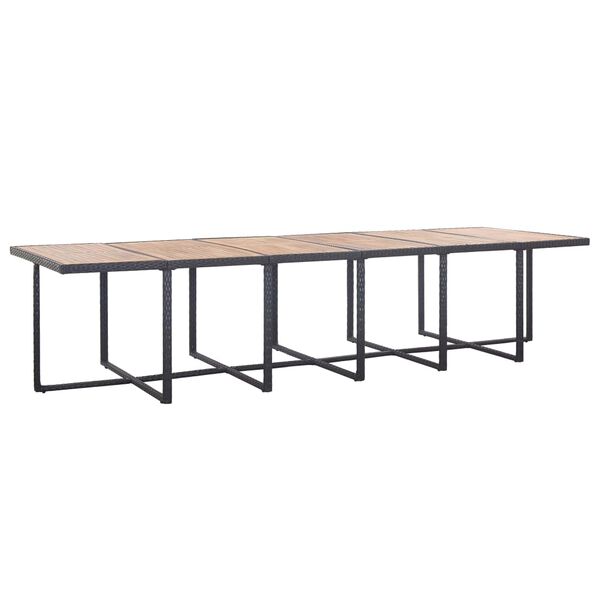 vidaXL Ensemble &agrave; manger d'ext&eacute;rieur 17 pcs avec coussins Rotin Noir