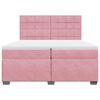 vidaXL Sommier &agrave; lattes de lit avec matelas Rose 200x200 cm Velours