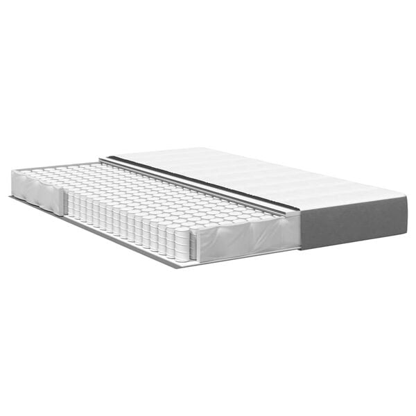 vidaXL Matelas de Lit avec matelas Gris clair 140 x 200 cm tissu