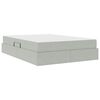 vidaXL Lit avec rangement et matelas Gris clair 140 x 190 cm Velours