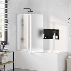 vidaXL Pare baignoire &agrave; 3 volets r&eacute;tractables 117 x 120 cm