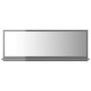vidaXL Miroir de salle de bain Gris brillant 100x10,5x37 cm Agglom&eacute;r&eacute;