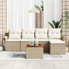 vidaXL Ensemble de canap&eacute; de jardin avec coussin 6 pcs Beige polyrotin