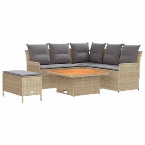 vidaXL Ensembles de meubles 5 pc Beige et Gris clair Rotin PE