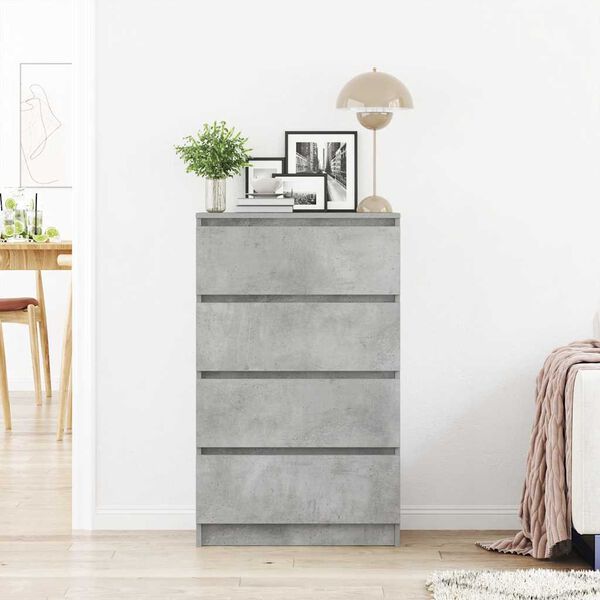 vidaXL Buffet Gris béton 60x35x98,5 cm Bois d'ingénierie