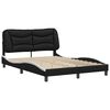 vidaXL Cadre de lit sans matelas Hvar noir et blanc 140x190 cm similicuir