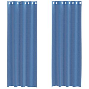 vidaXL Rideaux en voile avec &oelig;illets 2 pcs bleu royal