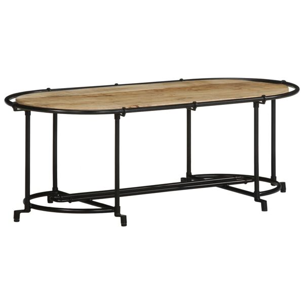 vidaXL Table basse 110x55x40 cm bois de manguier massif brut