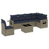 vidaXL Ensemble de canap&eacute; de jardin 7 pcs avec coussins gris r&eacute;sine tress&eacute;e