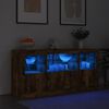 vidaXL Buffet avec lumi&egrave;res LED ch&ecirc;ne fum&eacute; 142,5x37x67 cm