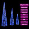 vidaXL Sapin de No&euml;l avec 90 LED 3 pcs Bleu 20 x 20 x 80 cm Acrylique