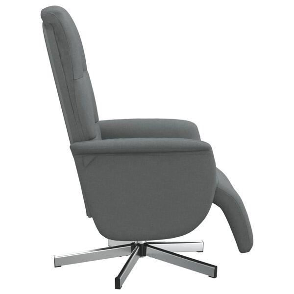 vidaXL Fauteuil inclinable avec repose-pieds gris foncé tissu